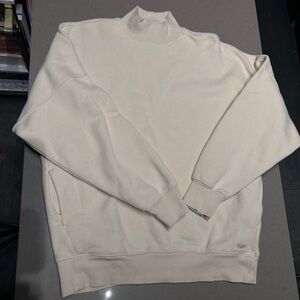 TNA Cozy Fleece Mega Fit Mockneck Sweater in Pale Yellow Size 1